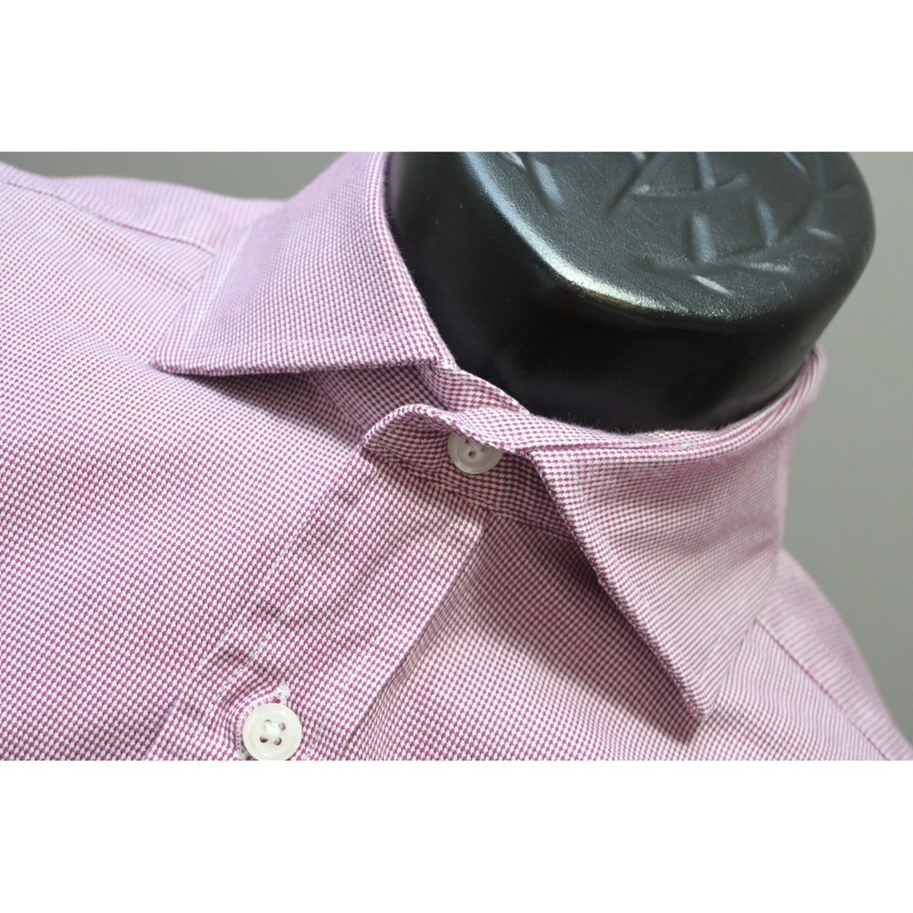 TM Lewin Dress Shirt Mens 15-33 Medium Plaid Slim Fit French Cuff Excellent